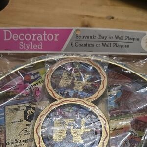 Souvenir Tray Or Wall Plaque With Coasters Or Mini Wall Plaques